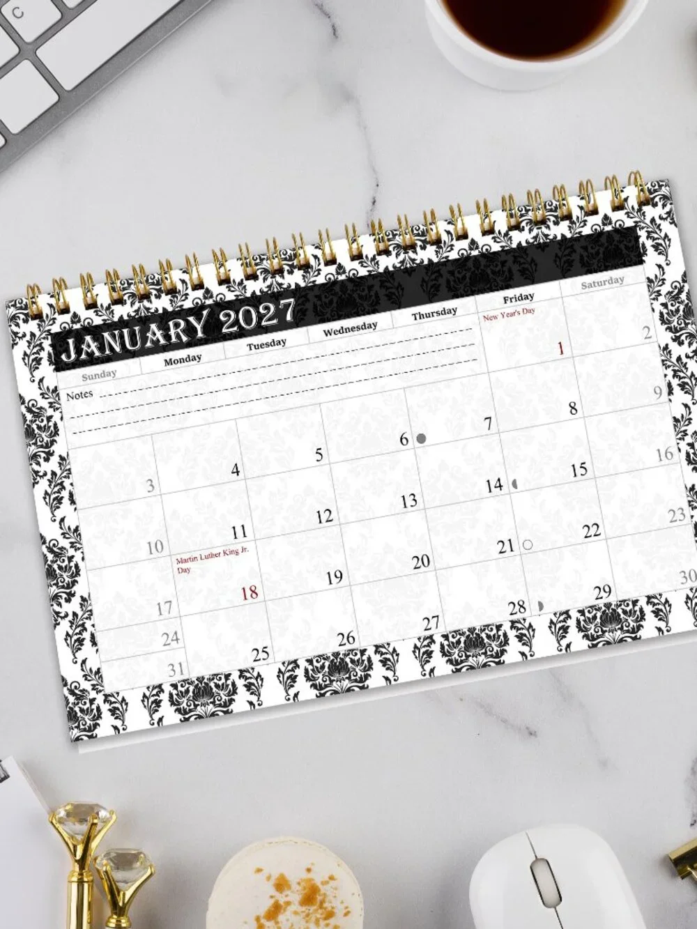2026-2027 18 Months Standing Flip Desk Calendar Desktop Planner 019